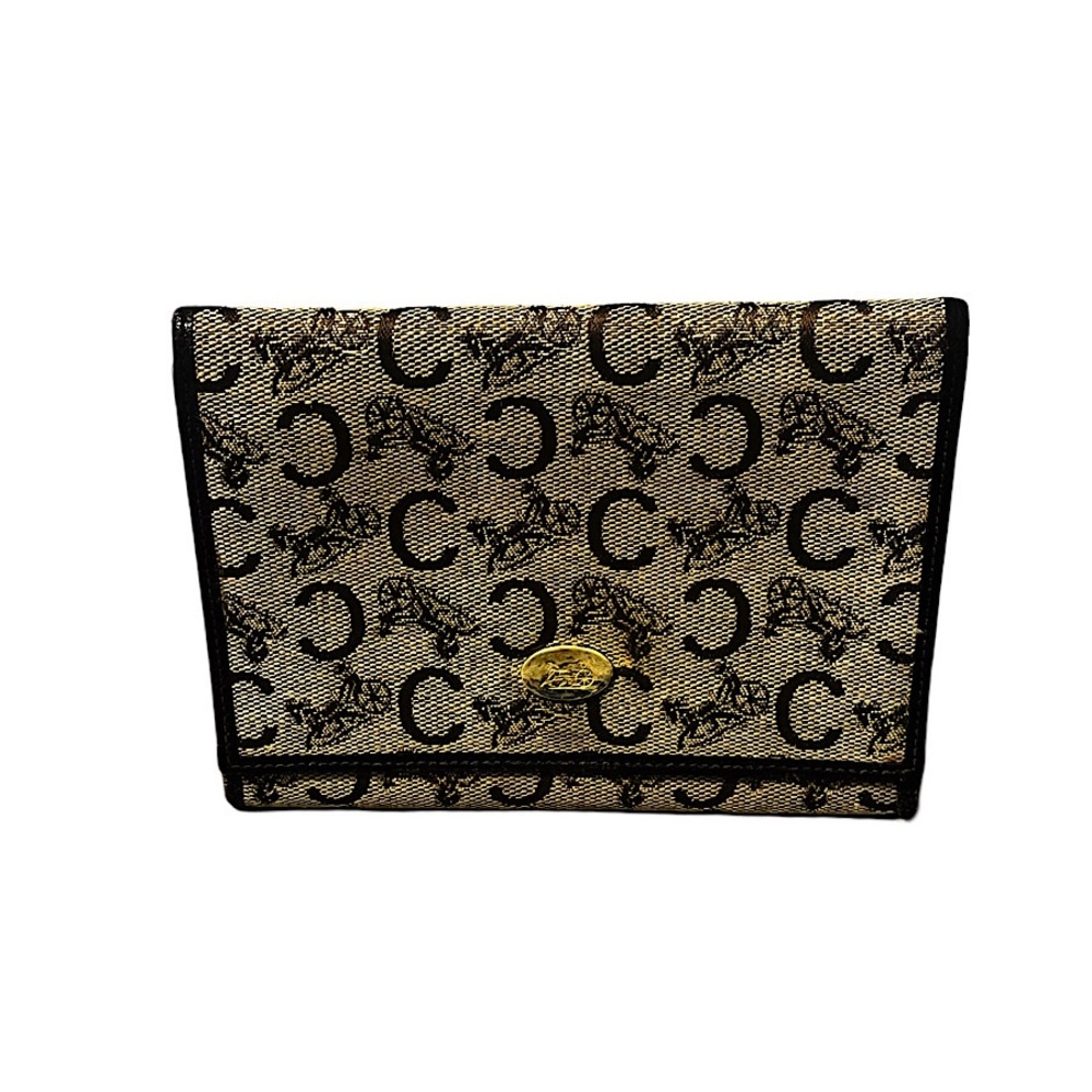 Authentic Vintage Celine C Logo & Carriage Monogram Trifold Passport Holder